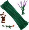 100 Pieces Pipe Cleaners Bulk Chenille Stem Green Pipe Cleaners