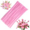 100 Pieces Pipe Cleaners Craft Chenille Stem Pink Pipe Cleaners