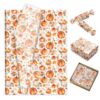 100 Sheets Thanksgiving Day Pumpkin Floral Tissue Paper, 14x20 Inch Orange Fall Wildflower Print Gift Wrapping Tissue Paper for Gift Box Filler, Candy Wraps, Flower Bouquet Packaging & DIY Crafts
