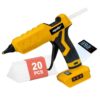 100W Cordless Hot Glue Gun Compatible with Dewalt 20V MAX Battery (Tool Only) Upgraded Digital Temperature with 20PCS Full Size Glue Sticks