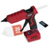 100W Cordless Hot Glue Gun Compatible with Milwaukee 18v Battery (Tool Only) Upgraded Digital Temperature with 20PCS Full Size Glue Sticks