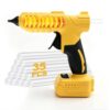 100W Cordless Hot Glue Gun fits for DeWalt 20V Battery, 35 Glue Sticks