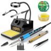 100W Soldering Iron Kit, Heavy-Duty Non-Slip Stand, 180-500°C, Auto Sleep