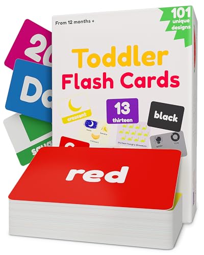 101 ABC Flash Cards for Toddlers Ages 1-3 – Alphabet, Numbers 1-100, Colors, Shapes, Animals & Body Parts Learning Cards for Preschool, Pre-K, Homeschool & Speech Development