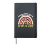 101 Days Of School Leopard Boho Rainbow Teacher Boys Girls Hardcover Journal, Black