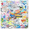 101Pcs Airplane Themed Stickers Vinyl Aesthetic Decals for Laptops Skateboards Luggage Helmets Bikes and Phones Teens Adults and Aviation Fans