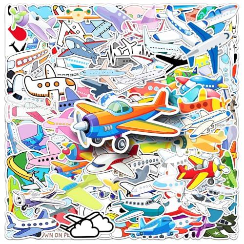 101Pcs Airplane Themed Stickers Vinyl Aesthetic Decals for Laptops Skateboards Luggage Helmets Bikes and Phones Teens Adults and Aviation Fans