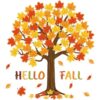 102 PCS Fall Tree Bulletin Board Decorations Autumn Maple Leaves Tree Paper Cutouts Hello Fall Classroom Bulletin Board Cutouts with Glue Points for Thanksgiving Home School Wall Chalkboard Decor
