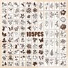 105Pcs Reusable Stencils for Painting, Botanical Floral Animal Leaf Stencils for Crafts, Wood, Fabric, Canvas, Wall Art, DIY Decor