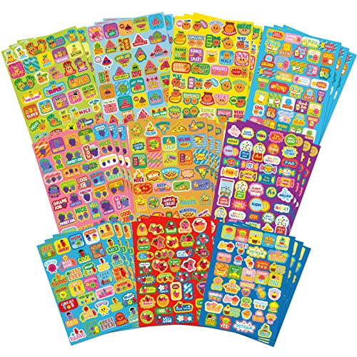 1060 Pcs Scratch and Sniff Scented Stickers for Kids Motivational Fruit Smelly Sticker Classroom Reward Gift for Teacher School Supplies 10 Styles