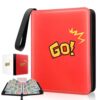1080-Card Binder – 9-Pocket Trading Card Album with 60 Removable Double-Sided Pages, Water-Resistant PU Leather Zipper Case with Wrist Strap, Fits MTG & Sports Cards