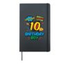 10 Birthday Boy Comic 10th Bday Superhero Party Boys Kids Hardcover Journal, Black