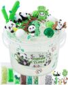 10 FL OZ Panda Clear Slime Bucket, Big Slime Kit with Clay, Slimes Party Favors for Kids, Glimmer Crunchy Slimes Includes 9 Packs of Add-ins, Sensory Experience DIY Toys for Girls and Boys Ages 8-12