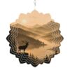 10 Inch Sunset Forest Landscape Wind Spinner for Yard and Garden,Vintage Farmhouse Deer Mountains Hanging Ornaments Outdoor 3D Kinetic Wind Sculpture Spinners Indoor Outdoor Patio Décor Gift