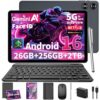 10 inch Tablet with Keyboard - 2026 Gemini AI Android 16 Tablet,Silver Case