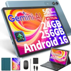 10 inch Tablet with Keyboard - Android 16 Tablet with 24GB+256GB+2TB Expand