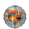 10 Inch Wind Chime 3D Hanging Wind Spinner Garden Decor Sailboat Sunset