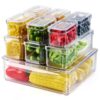 10 Pack Fridge Organizers and Storage, Clear Fridge Organizer Stackable