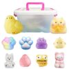 10 Pack Taba Squishies with Toy Box Kawaii Squishy Stress Relief Toys Party Favors for Kids 4-8 8-12, Squishy Sensory Fidget Toys for Kids ，Birthday Xmas Gifts for Girls&Boys