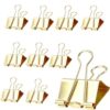 10 PCS 2 Inch Extra Large Binder Clips, Big Gold Paper Clamps Giant Clips