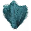 10Pcs Artificial Ostrich Feathers DIY Decor for Home Wedding Party Office, Teal