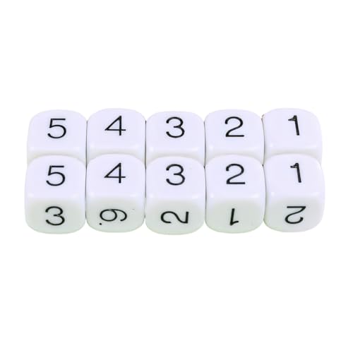 10 Pcs Classic Acrylic Game Dice Set, Clear Numeric Dice for Board Games and Math Learning, 0.6 x 0.6 x 0.6 Inches, Compatible with Dungeons and Dragons, Party Games, and Educational Activities