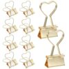 10pcs Golden Small Binder Clips for Home Notebooks, Metal Office