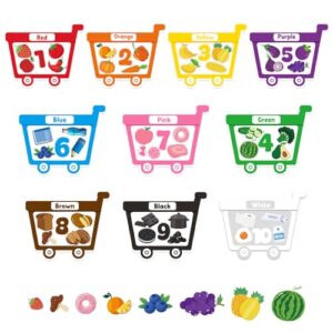 10Pcs Magnetic Color Sorting Set 60 Fridge Magnets for Kids