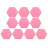 10pcs Pink Felt Hexagon Wall Decor Bulletin Board for School