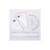 10 Pcs Ruler Set, Transparent Plastic Triangular Rulers, Protractors and Straightedge, Double Sided Metric and Imperial Scales, Clear Markings for Drawing and Drafting