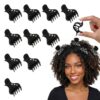 10PCS Soft Root Lifting Hair Claw Clips for Women Curly Thick Hair, Black