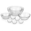 10 Piece Glass Mixing Bowl Set, Nesting Bowls 1 oz to 3.5 qt