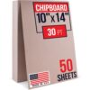 10" x 14" Brown Kraft Chipboard Sheets, 30 Pt Thick, Pack of 50