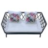 1/12 Iron Sofa Model Figure with Life Like, Black Sofa with Two