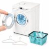 1:12 Scale Miniature Washing Machine with Rotating Drum for Room Decor