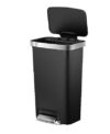 11.9 Gallon Kitchen Trash Can, Plastic Step Garbage Bin with Soft Close Lid, Black