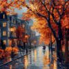 11CT Autumn Street Stamped Cross Stitch Kits for Adults