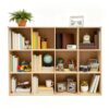 12-Cube Storage Shelf Bookcase, Wooden 3-Tier Floor Standing Open Bookshelf, Mortise and Tenon Joints, Display Cabinet, Horizontal Accent Cubby Shelf for Home Office, 11.8" D x 47.2" W x 35.4" H