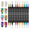 12-Pack Acrylic Nail Art Markers, Water-Based Drawing Pens, Waterproof and Quick-Drying, Suitable for Natural and Acrylic Nails, DIY Nail Art Decoration Markers