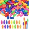 1200PCS Caps Pencil Erasers Chisel Shape Pencil Eraser Arrowhead Caps Erasers Latex Free Pencil Eraser Toppers Assorted Colors for Party Favors Games Prizes Pencil Top Erasers Home School Office