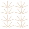 120pcs Wooden Wavy Fan Handles for Weddings and Craft Sticks