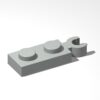 120 Piece Plate,1x2 with Clip on End (Vertical Grip), Light Gray, Compatible with Lego Parts 78256