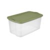 120 Quart 34×20×15in Extra Large Clear Plastic Storage Bin Recessed Stack Lid Full Through Carry Handles Green Accent Garage Bedding Seasonal Gear Organizer