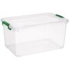 120 Quart Extra Large Clear Plastic Storage Bin with Recessed Lid