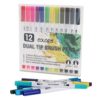 12/24 Colors Watercolor Art Markers Set Brush Pen Tip Fineliner Drawing Painting Stationery for Coloring Mang