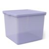 12.5 Inch Purple Storage Container with Lid, Durable Plastic Tote for Home Organization