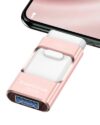 128GB Flash Drive for Phone Photo Stick,Thumb Drive USB Stick High Speed Transfer USB Drives External Picture Video Storage Memory Expansion for Phone/Pad/PC (Copper Pink)