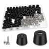 128PCS Cutting Board Rubber Feet Non-Slip Kit with 304 Stainless Steel Screws – 2 Sizes (Small & Large) Screw-On Bumpers Pads for Furniture, Electronics, Cabinets, Tables & DIY Projects