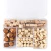 128Pcs Wooden Push Pins for Cork Board, Reusable Map Pin Tacks for DIY Crafts