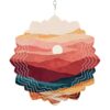 12 Inch Abstract Sunset Wind Spinner for Yard and Garden,Boho Gradient Red Brown Country Mountain Forest Hanging Ornaments Outdoor 3D Kinetic Wind Sculpture Spinners Indoor Outdoor Patio Décor Gift